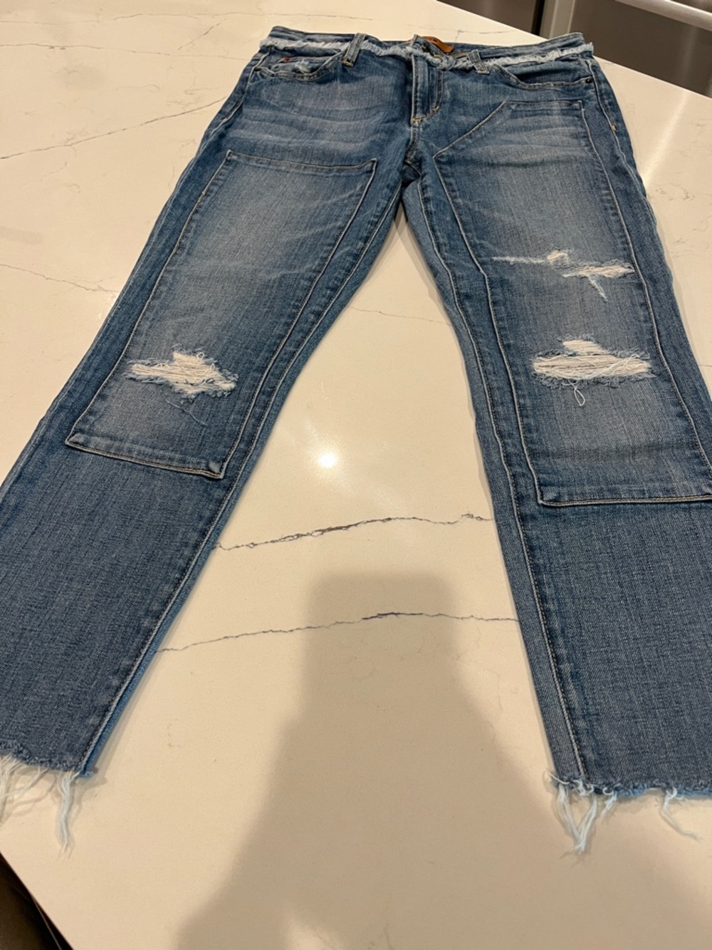 Joe's Jeans Women's Straight Leg Distressed Blue Denim